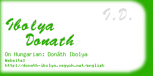 ibolya donath business card
