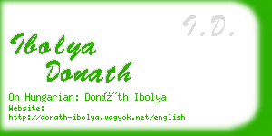 ibolya donath business card